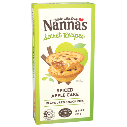 NANNA'S SECRET RECIPES SPICED APPLE CAKE FLAVOURED SNACK PIES  225G